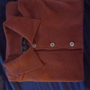 Loro Piana Men's Cashmere Polo Shirt Strawberry pullover
